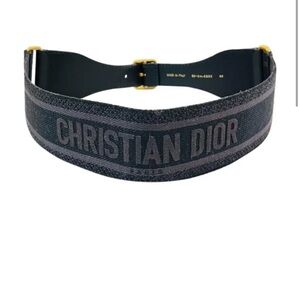 Dior canvas wide logo belt